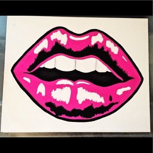 Pink lips painting: original